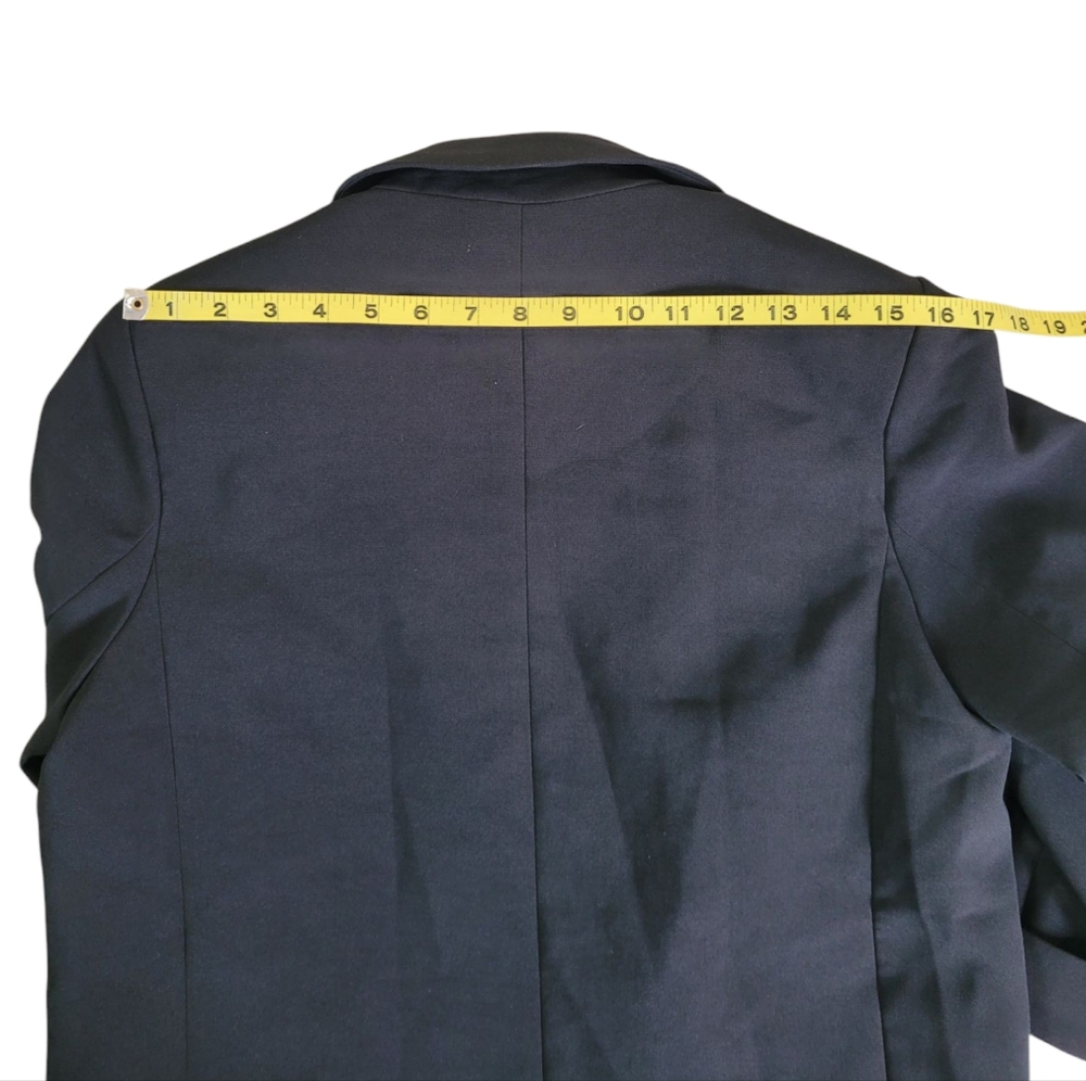 ALPHA & OMEGA Outerwear Black Open Front 3/4 Sleeve Blazer Jacket Size M - Picture 11 of 16